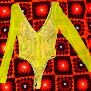 Neon Lime Long Sleeve Lace